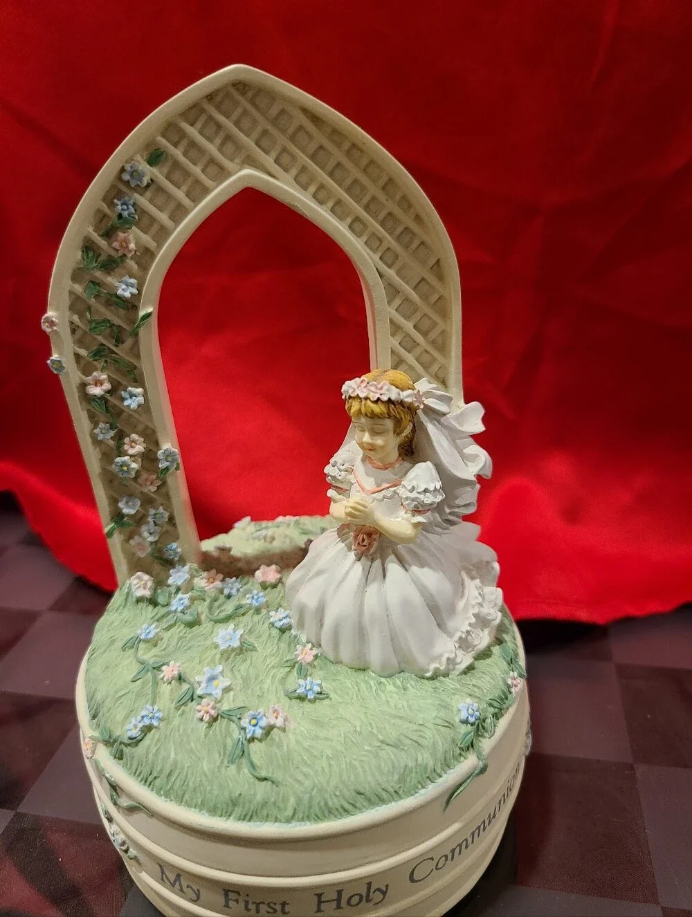 My First Holy Communion Music Box - White and Cream Figurine